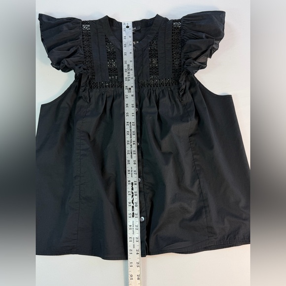 Rails Louella Lace Inset Flutter Sleeve Top Size XL EUC - Picture 6 of 10